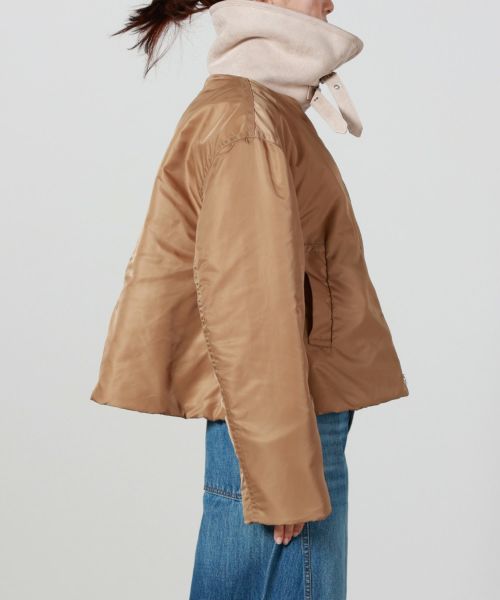 ナイロンツイル×シープボアフライトブルゾン