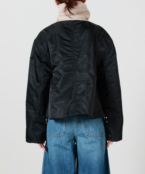 ナイロンツイル×シープボアフライトブルゾン