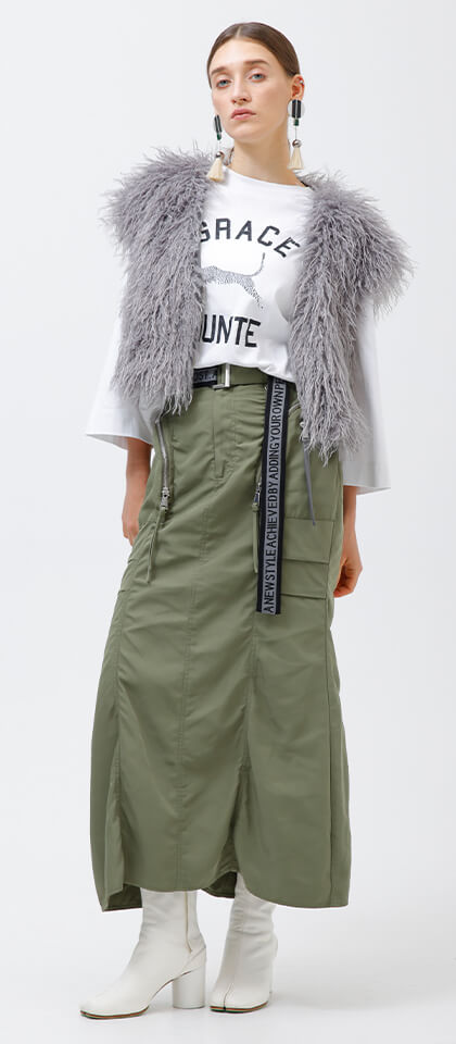 ロゴベルトタイトマーメイドスカート