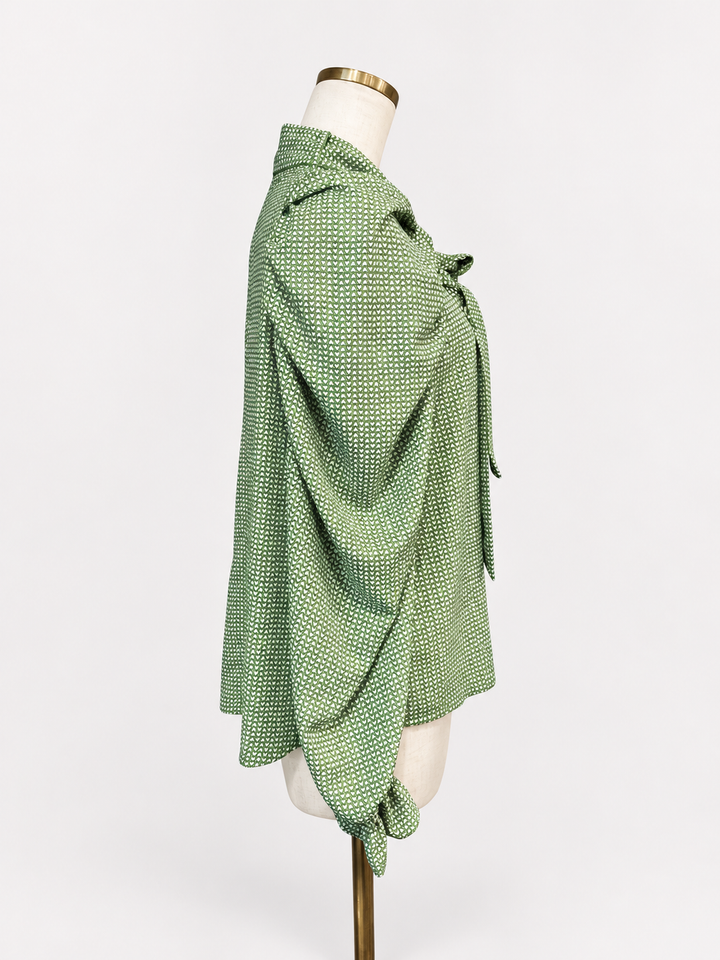 ハート柄2WAYボウタイブラウス