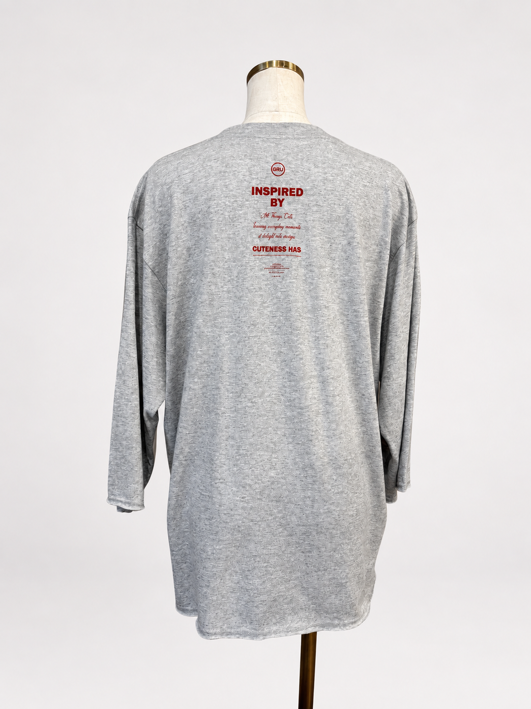 サテンキャミレイヤードロゴ8分袖Tシャツ