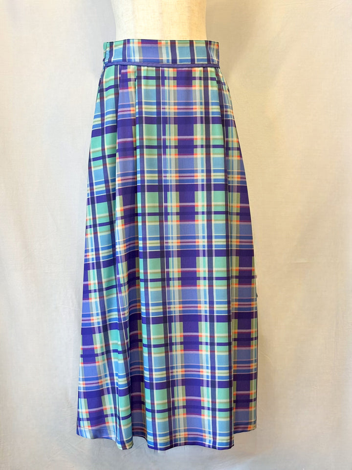 チェックプリントタックフレアスカート