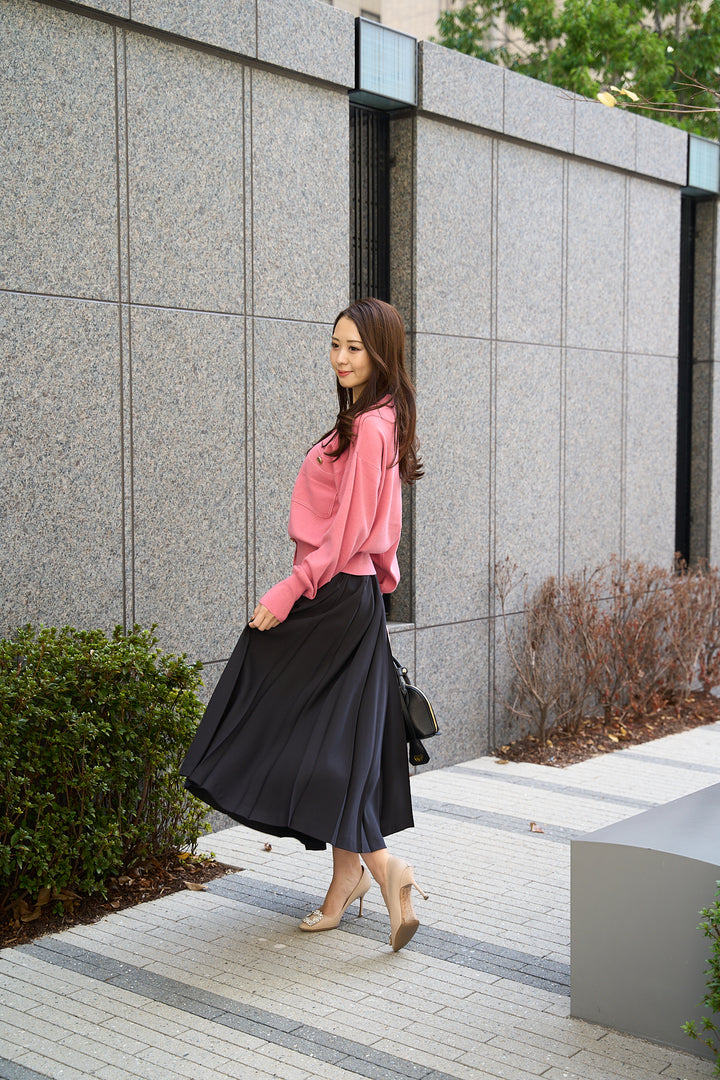 ステッチゴールドボタンニットカーデ