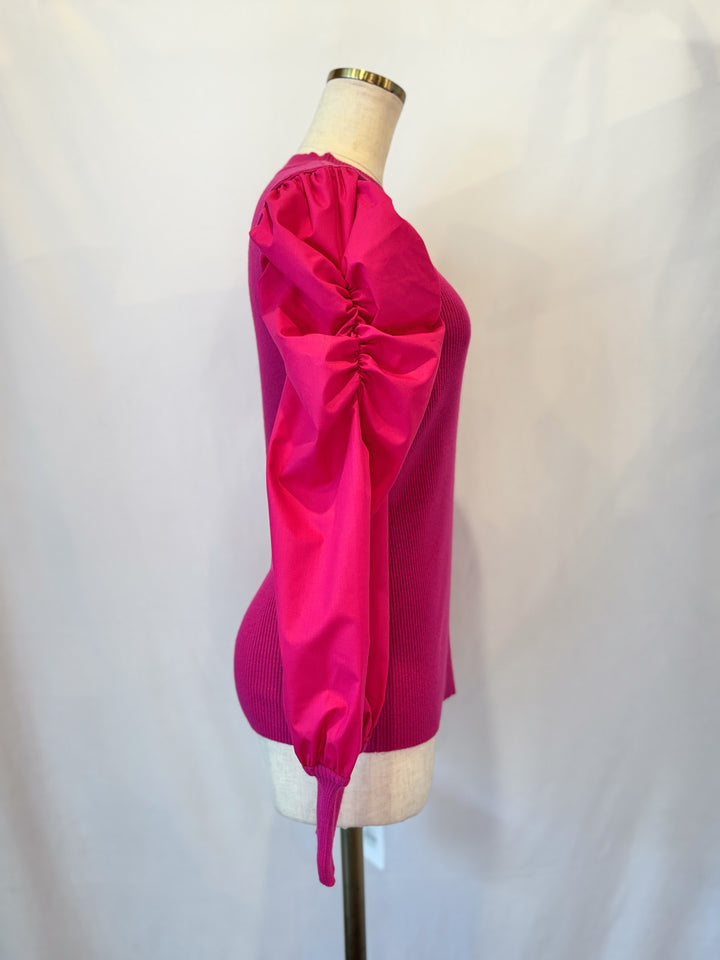 パワショル切替ニットトップス