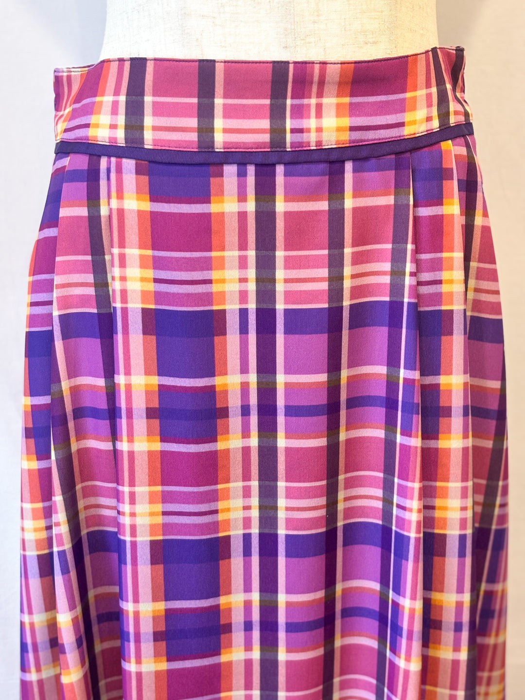 チェックプリントタックフレアスカート