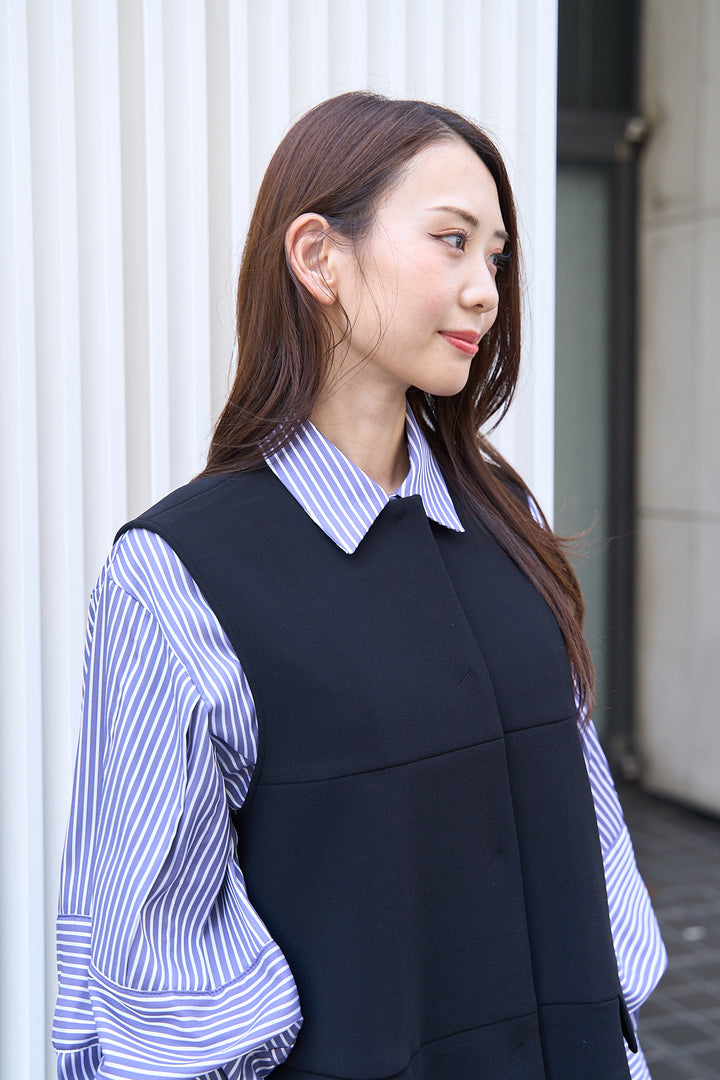 切替ベストの前たてディテール