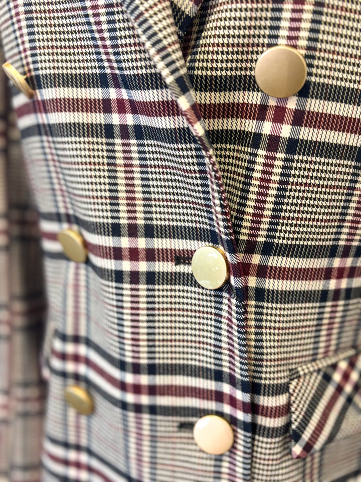 ラメ糸煌めくグレンチェックジャケット