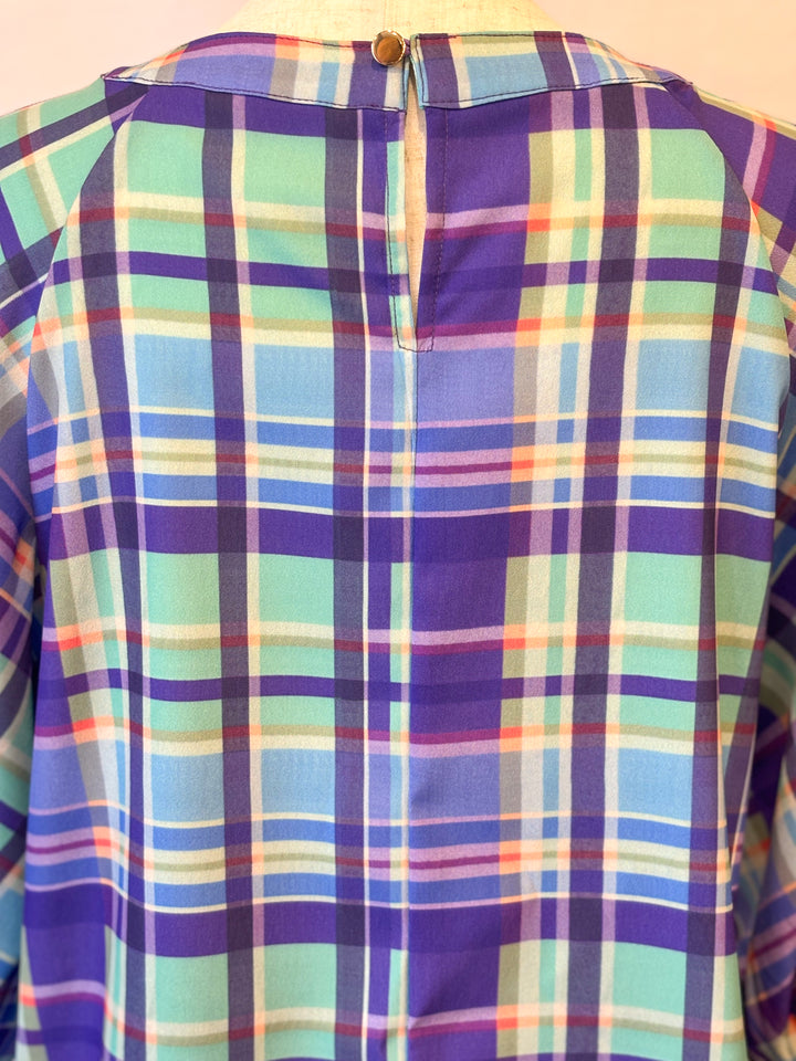 バルーンスリーブチェックブラウス