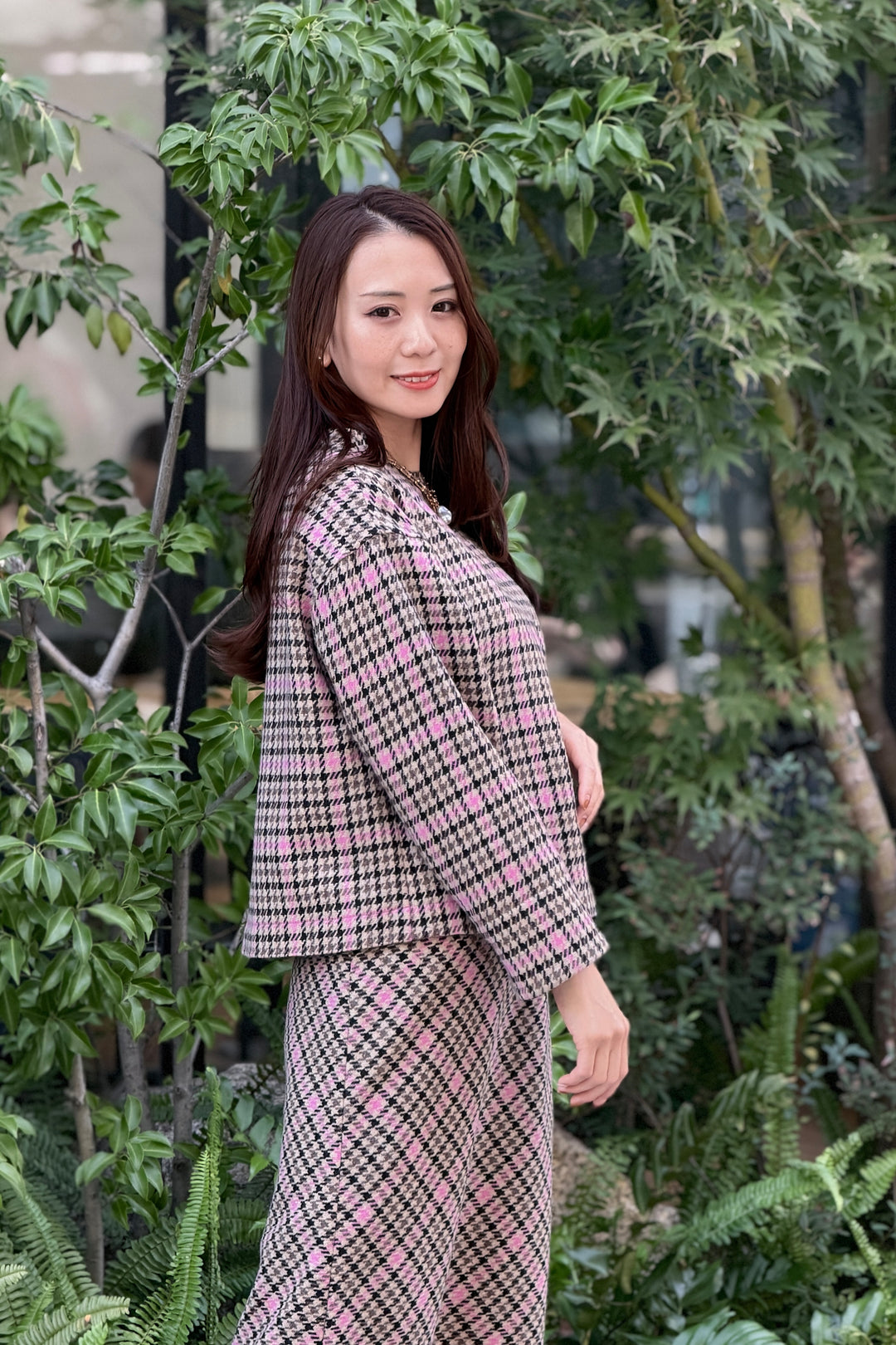 先染めウールチェックプルオーバー