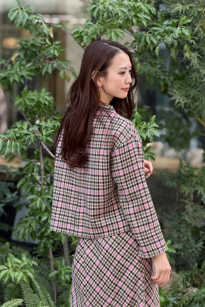 先染めウールチェックプルオーバー