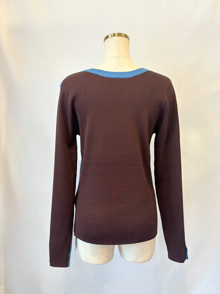 前後2WAY配色リブニット