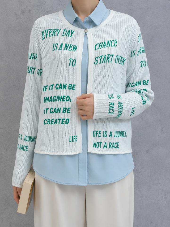 メッセージロゴリブニットカーディガン