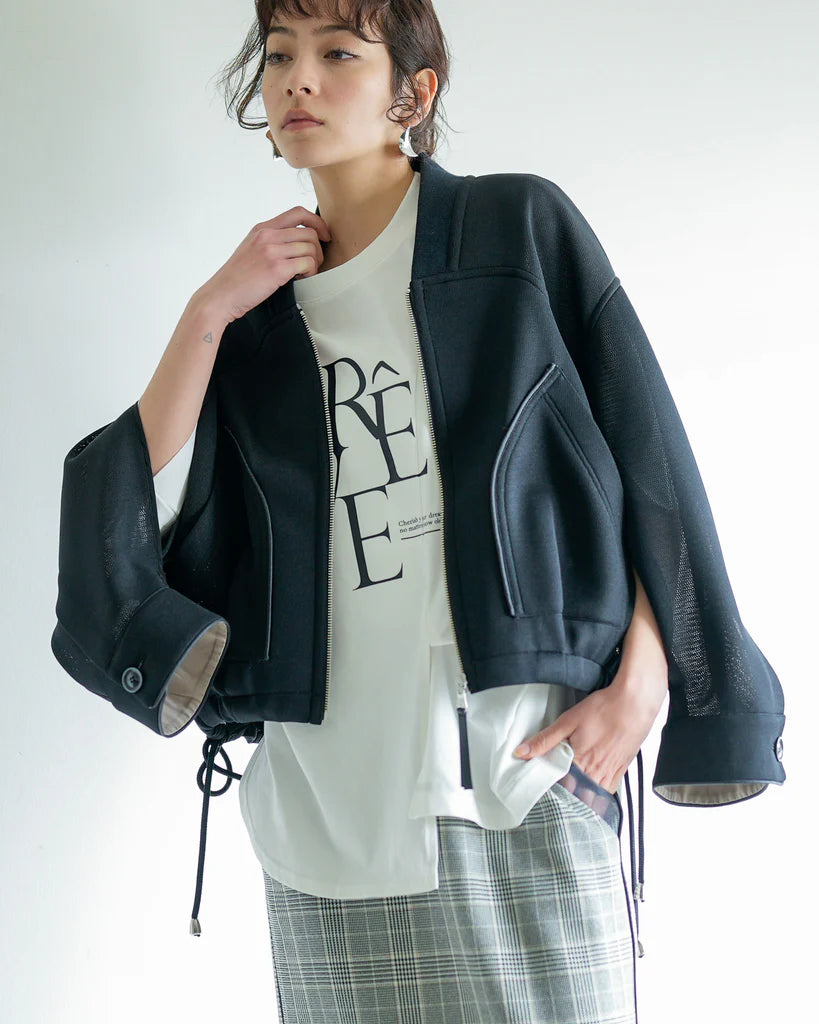 シアーニットダンボールブルゾン