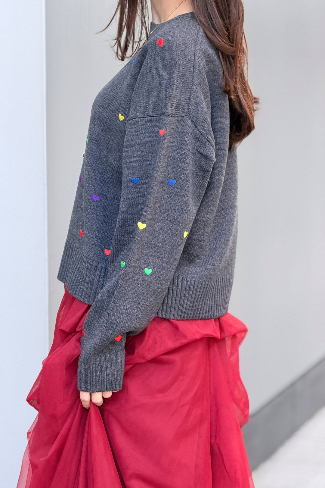 カラフルハートニット