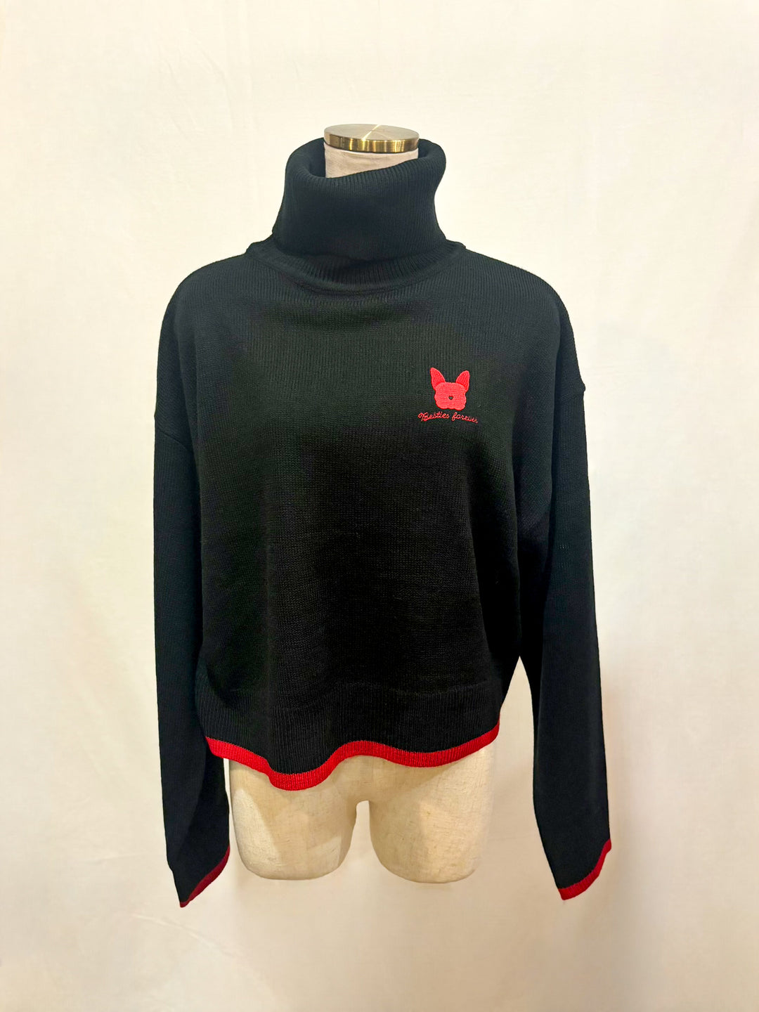 フレンチブル刺繍ニット