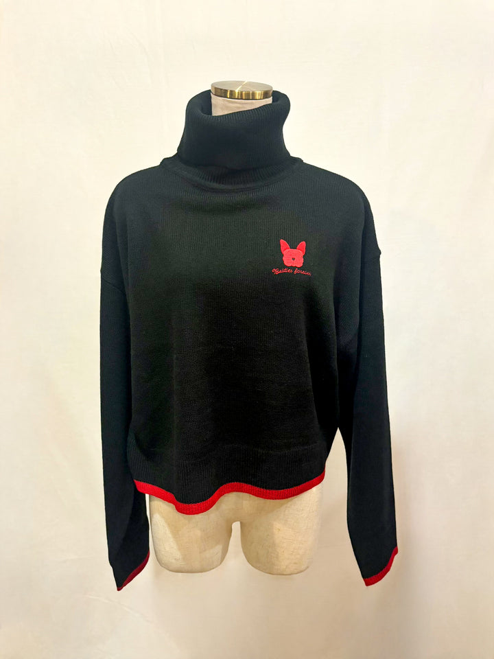 フレンチブル刺繍ニット