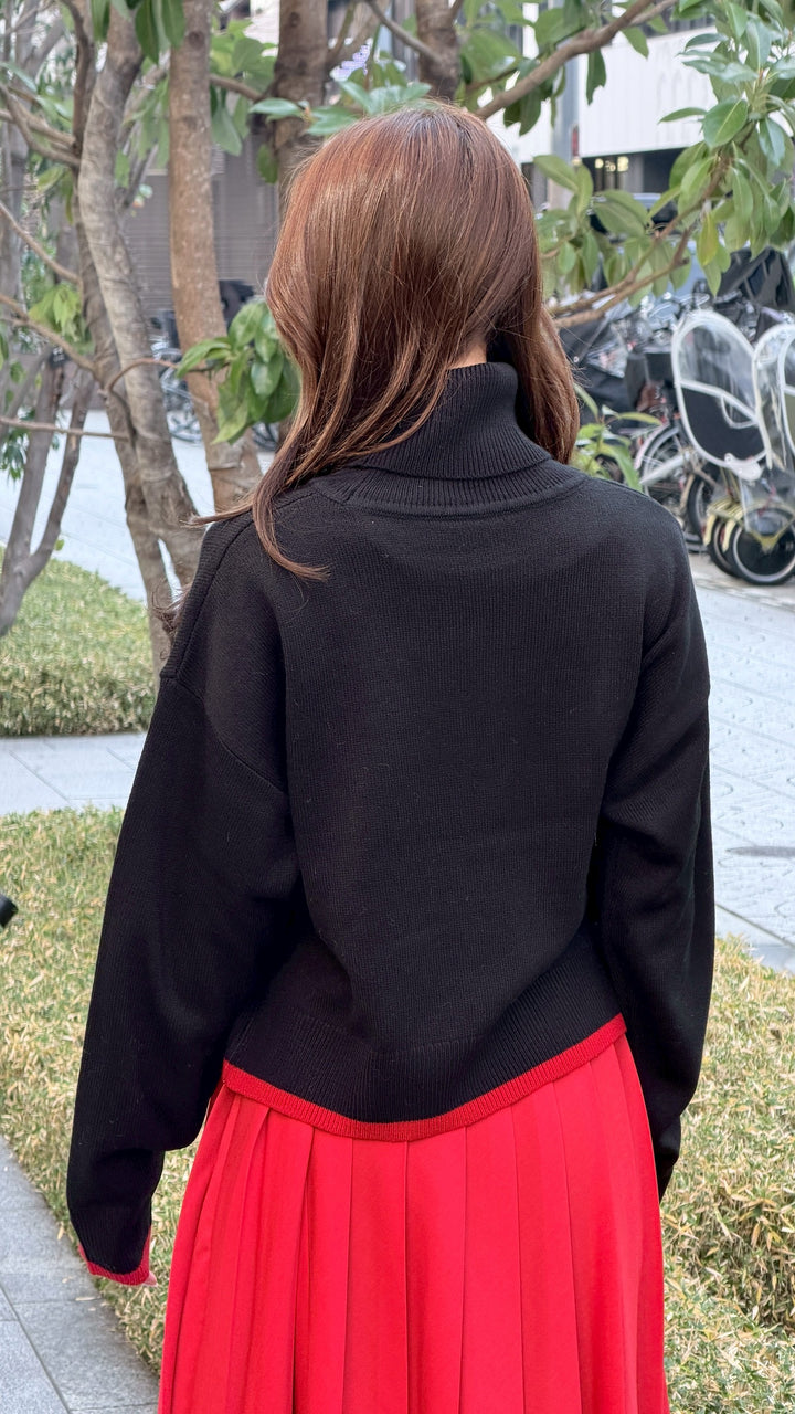 フレンチブル刺繍ニット