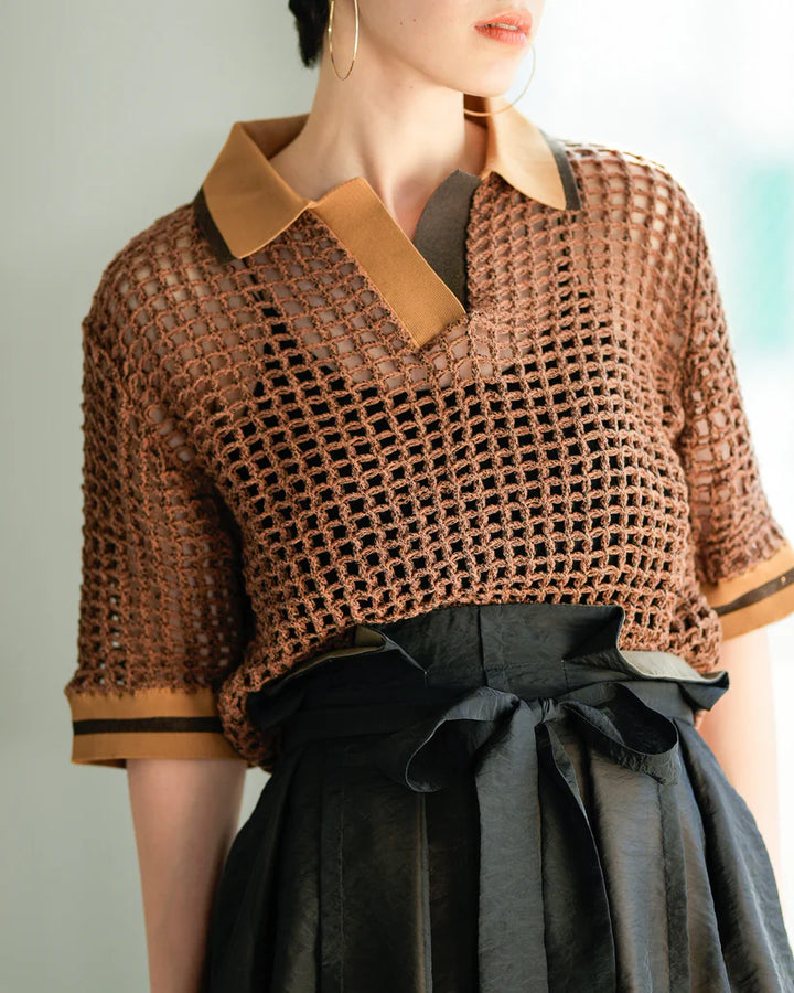 フィッシュネットニットポロ