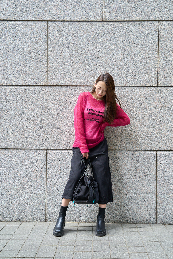 ダブルニーバミューダデニムパンツ