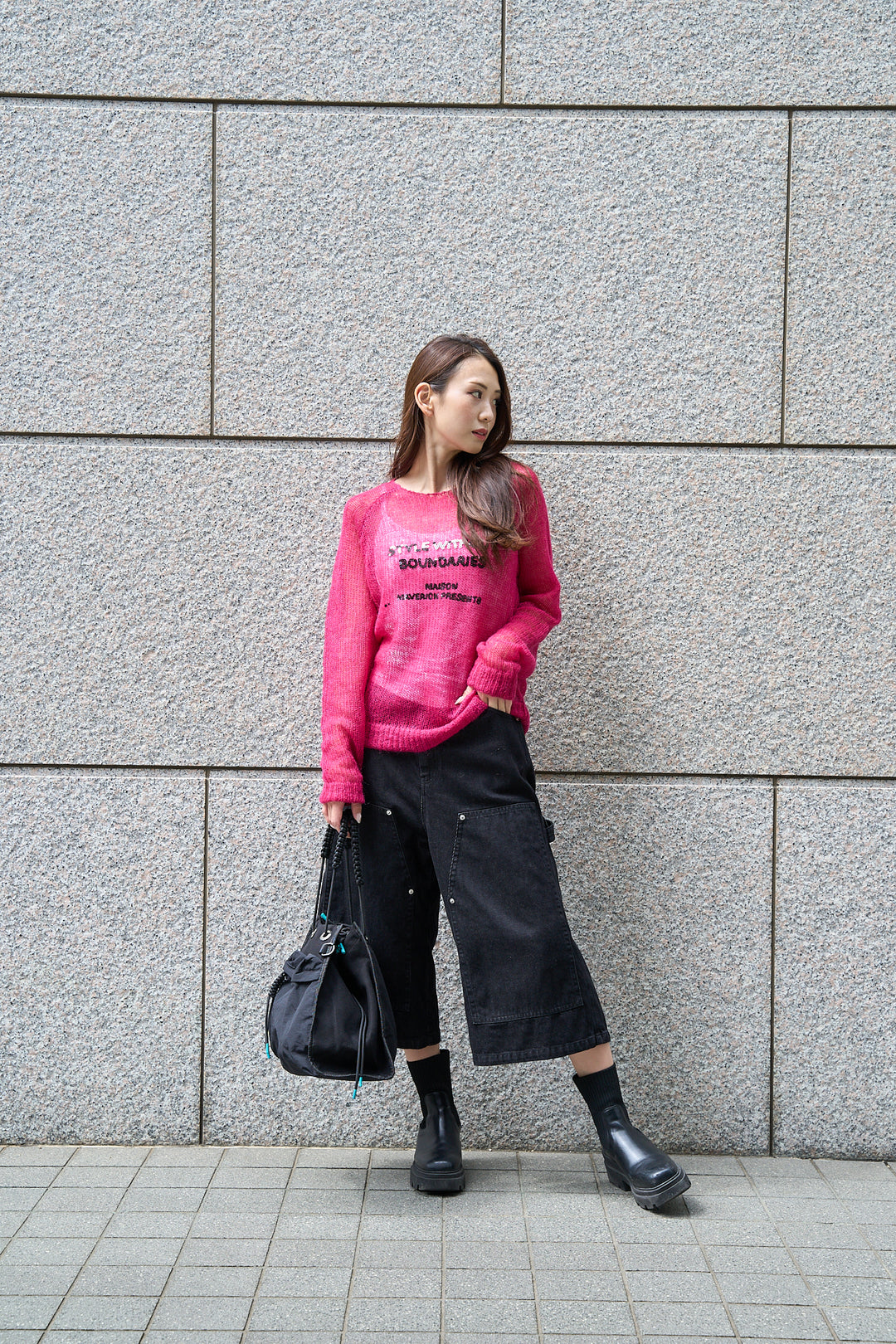 ダブルニーバミューダデニムパンツ