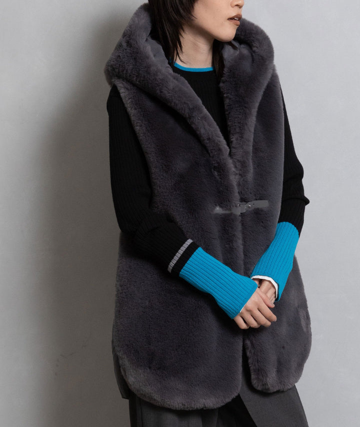 ファーキルティングダウンベスト