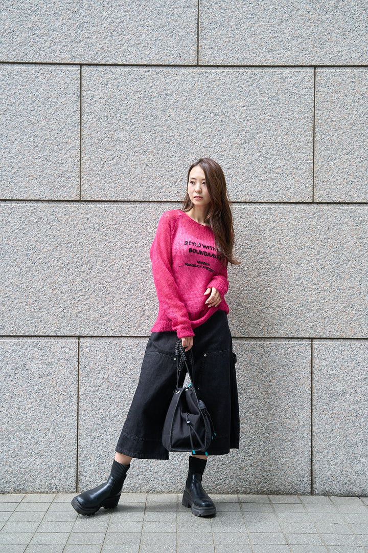 ダブルニーバミューダデニムパンツ