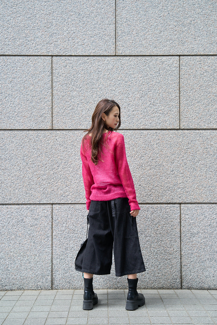 ダブルニーバミューダデニムパンツ