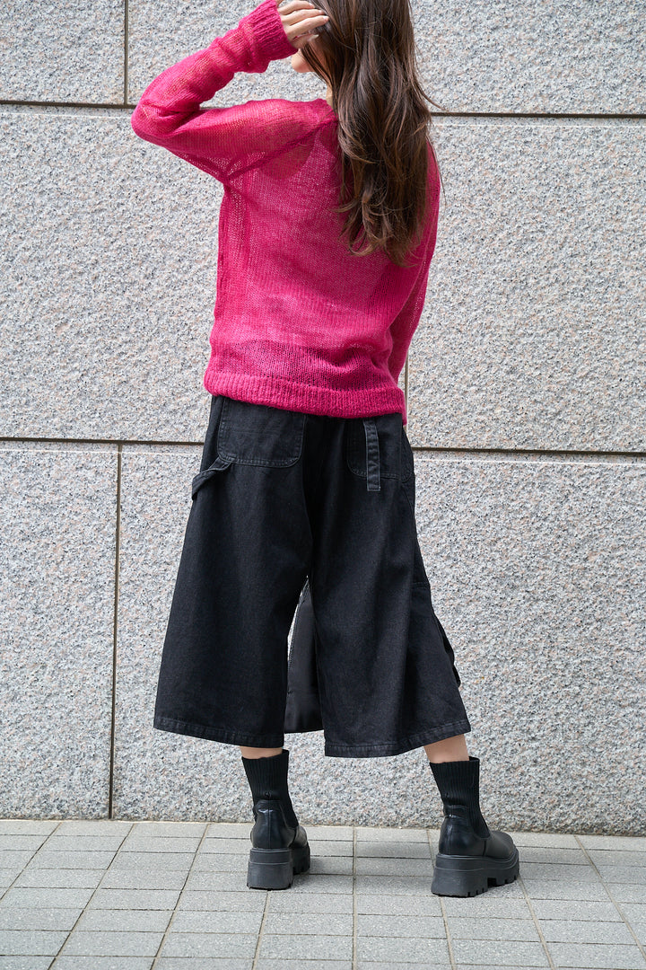 ダブルニーバミューダデニムパンツ