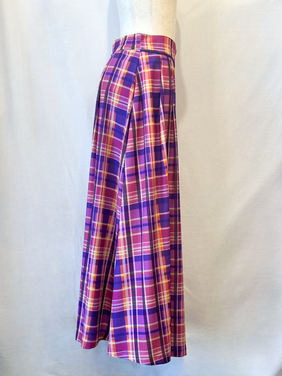 チェックプリントタックフレアスカート