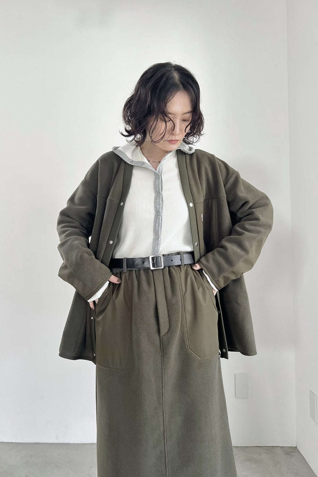 バイカラーパイピングリブフーディー