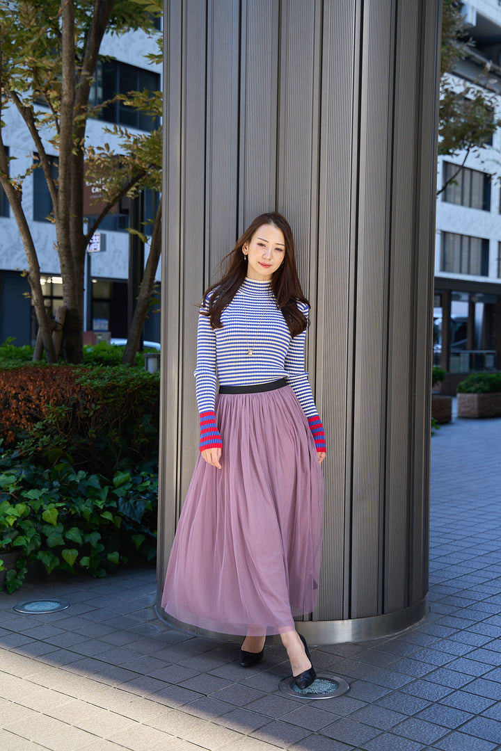 チュール×デシン リバーシブルスカート