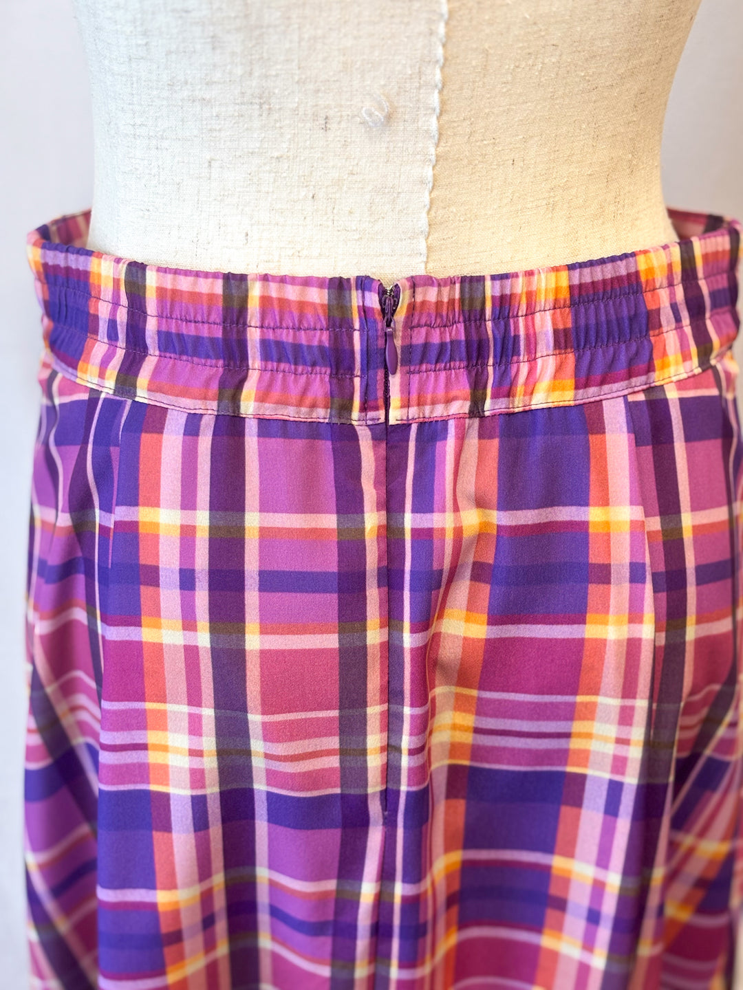 チェックプリントタックフレアスカート