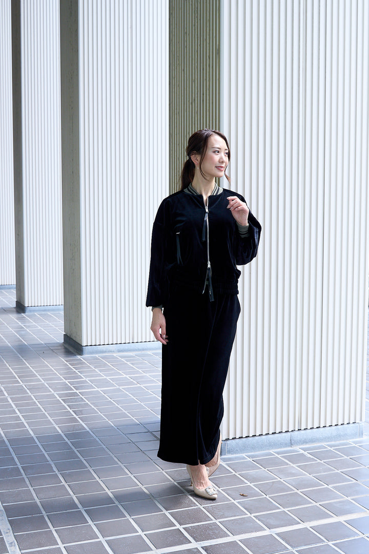 リュクスベロアダブルジップブルゾン