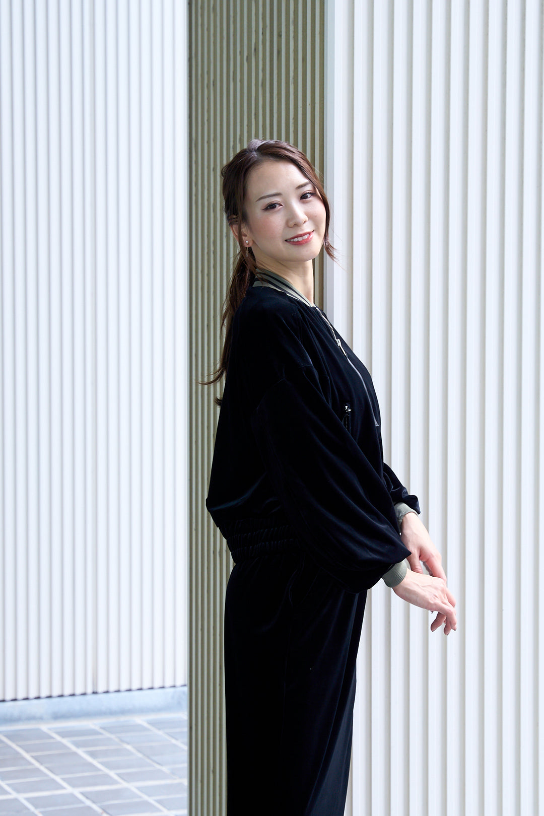 リュクスベロアダブルジップブルゾン