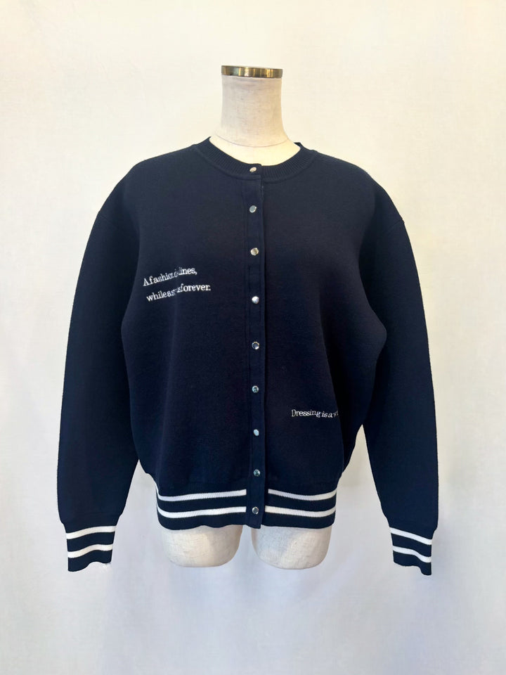 ニットロゴブルゾン