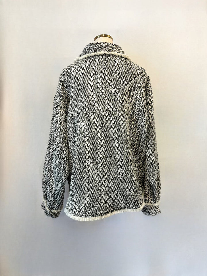 ノーカラーにもなる♩ツィードジャケットコート