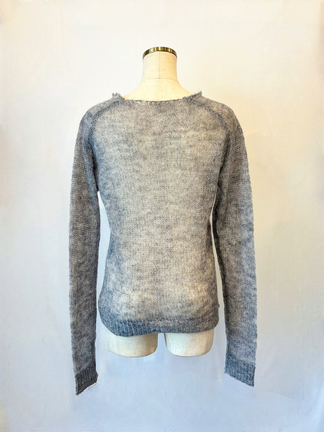 スパンコールロゴモヘアニット