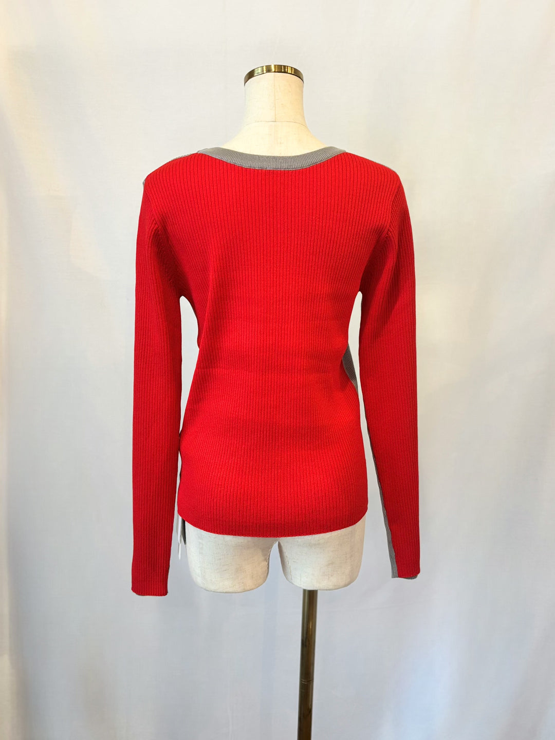 前後2WAY配色リブニット