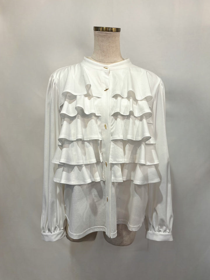 センターフリルブラウス