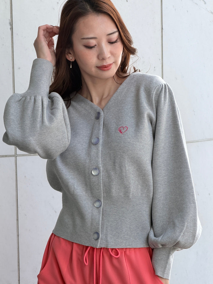 ハート刺繍カーディガン