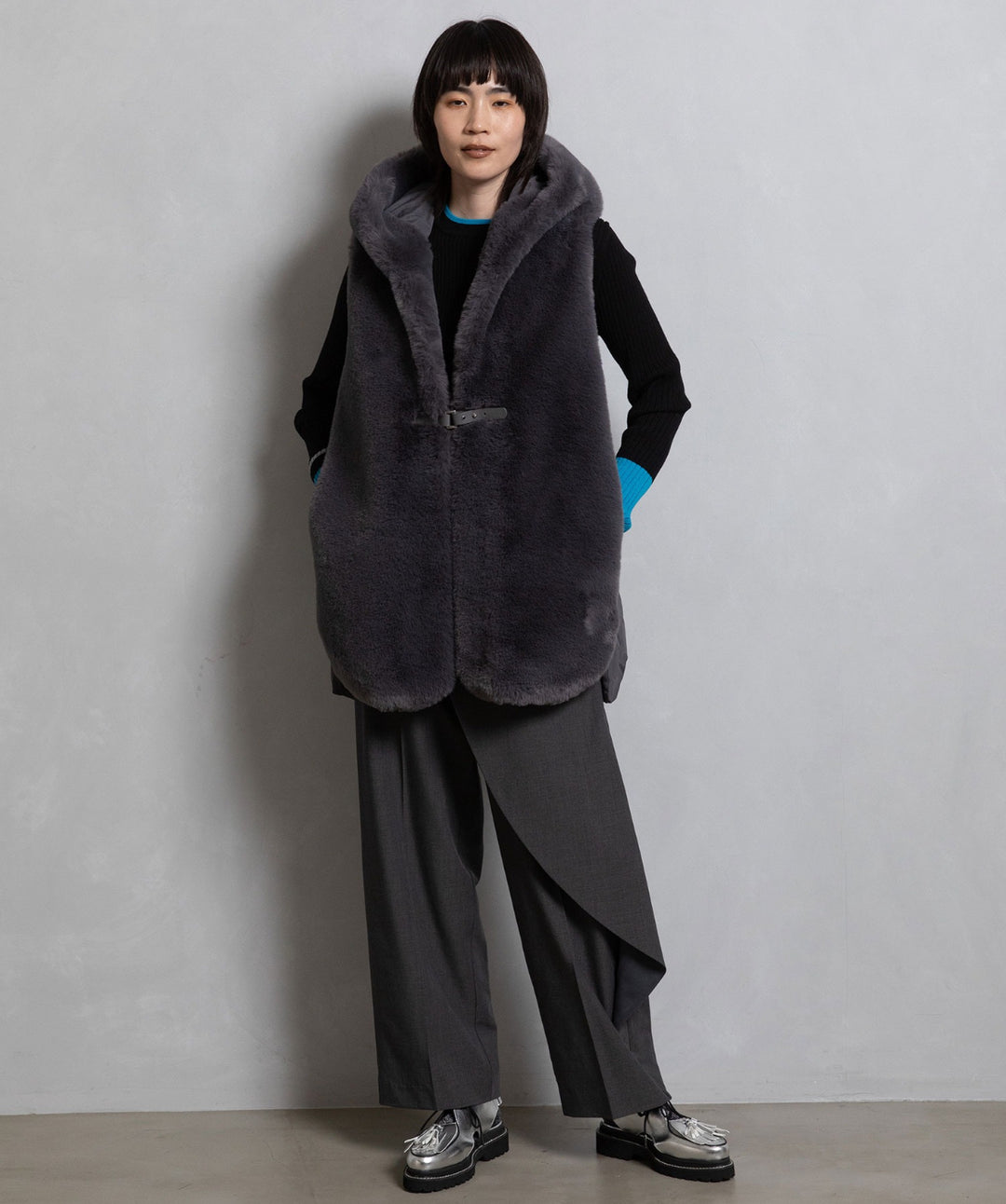 ファーキルティングダウンベスト