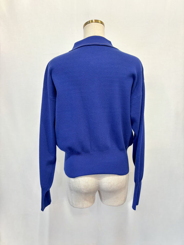 ステッチゴールドボタンニットカーデ