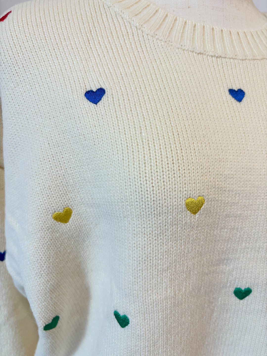 カラフルハートニット