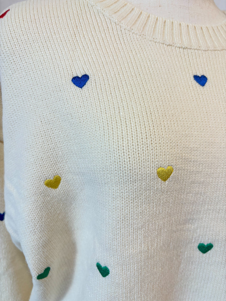 カラフルハートニット