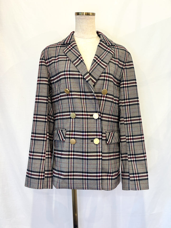 ラメ糸煌めくグレンチェックジャケット