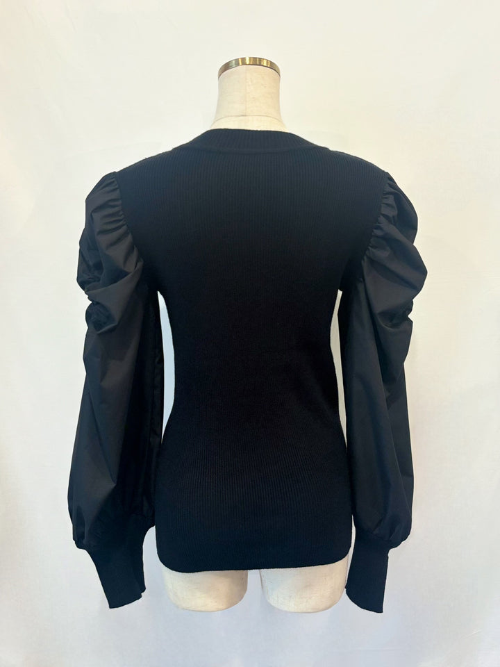 パワショル切替ニットトップス