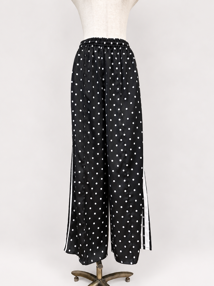 ダブルラインドットワイドパンツ