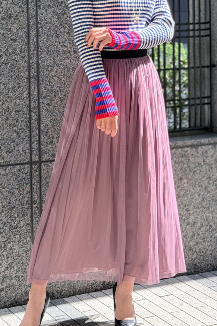 チュール×デシン リバーシブルスカート