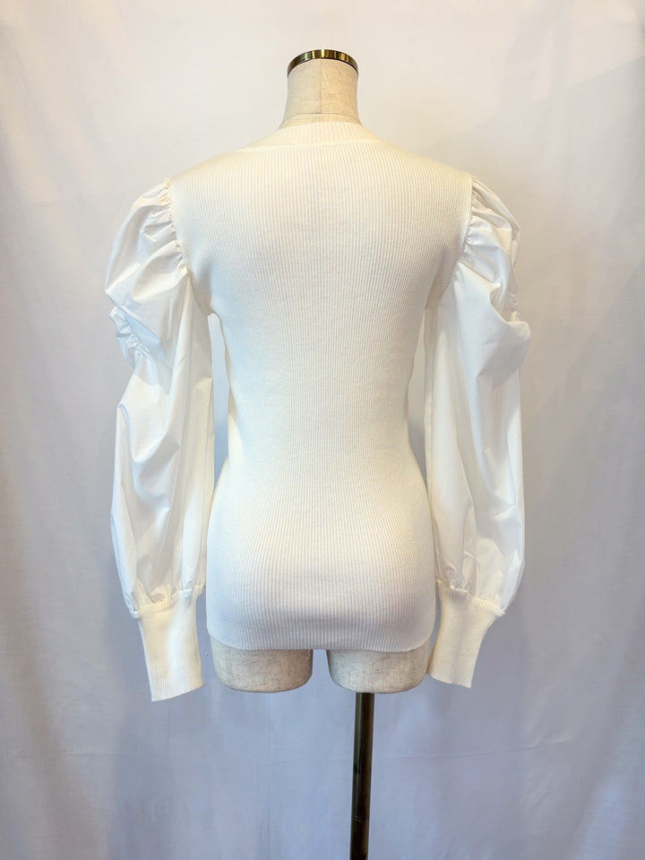 パワショル切替ニットトップス