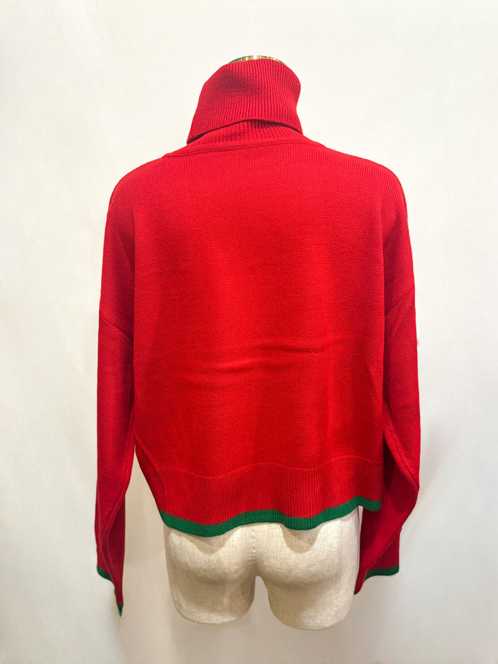 フレンチブル刺繍ニット